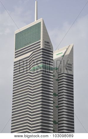 Acico Twin Towers along Sheikh Zayed Road in Dubai, UAE