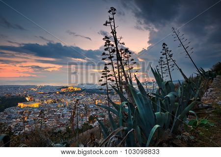 Athens from Lycabettus Hill.