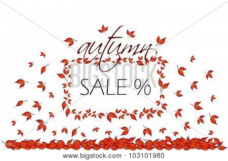 Autumn Leaves With Text Autumn Sale