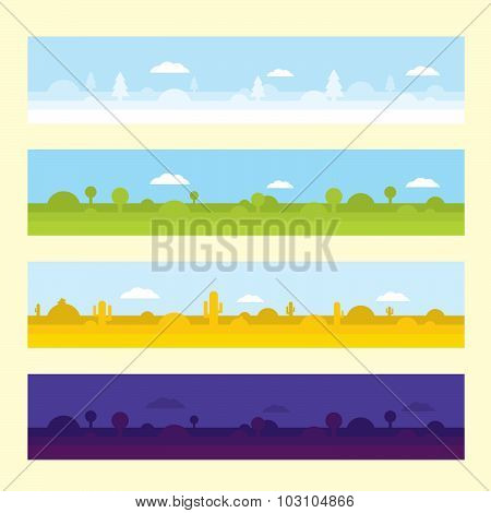 Four seamless game location vector assets