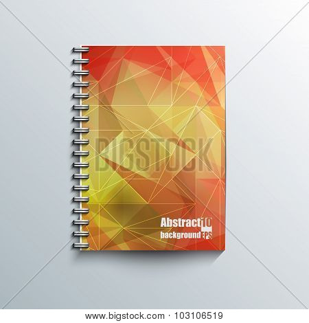 Notepad template with abstract background.