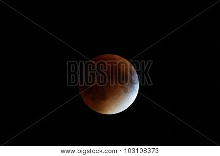 Red Supermoon And Eclipse