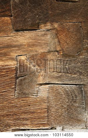 Wooden Beams On Old Wall
