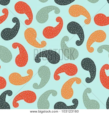 Seamless background pattern. Geometrical paisley.