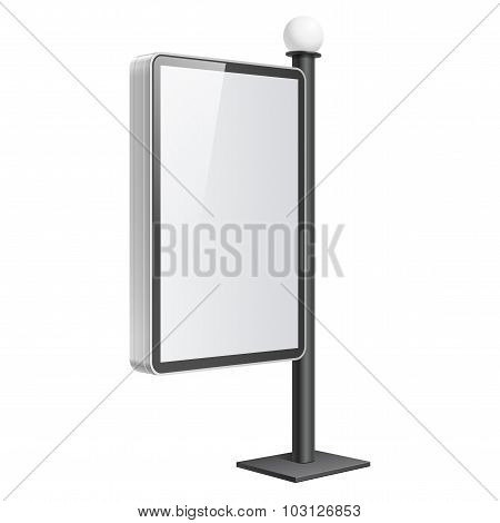 Realistic Light Box Template On White Background