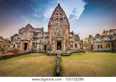 Phanom Rung historical park is Castle Rock old Architecture about a thousand years ago at Buriram ProvinceThailand