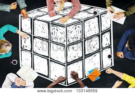 Cube Dice Dimension Logic Mind Thinking Concept