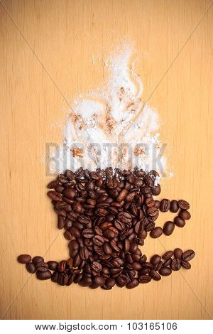 Coffee Cup Made From Roasted Beans