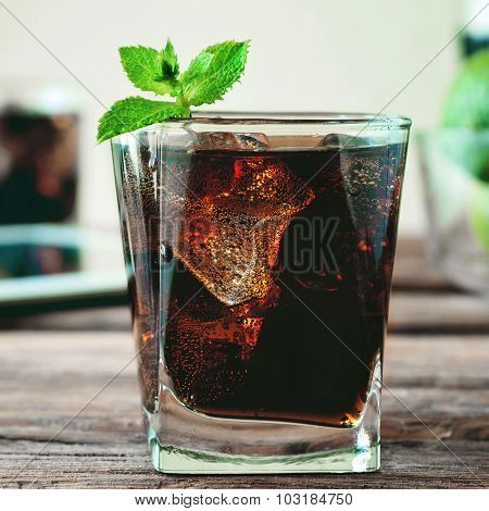 Glass Of Cola Poured To The Brim