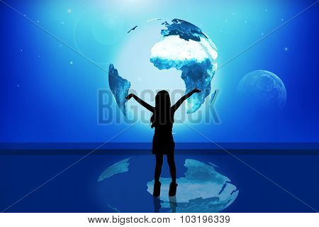 Silhouette of young girl