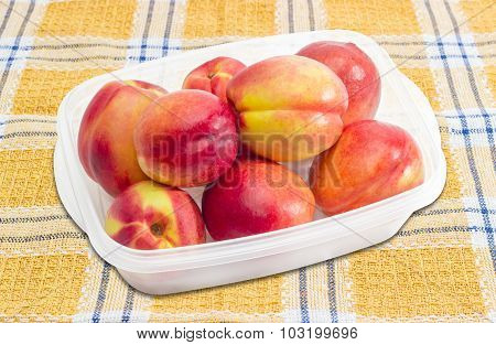 Tray With Ripe Nectarines
