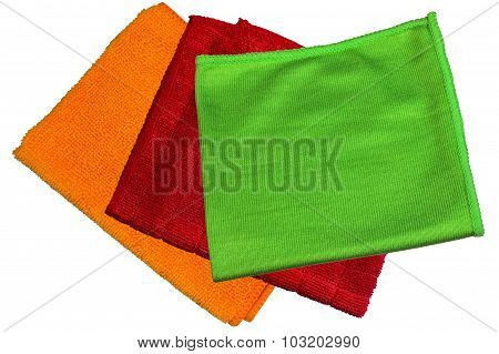 Microfiber Cloth, Orange, Green, Red