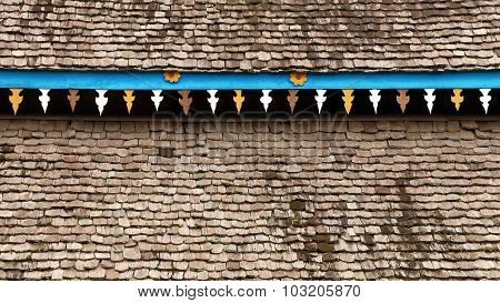 Pattern Of Wooden Roof Of Old House.