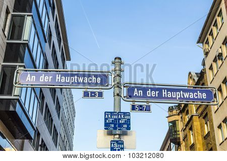 Street Sign An Der Hauptwache