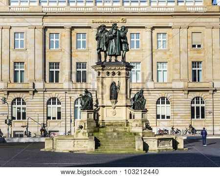 Johannes Gutenberg Monument On The Southern Rossmarkt
