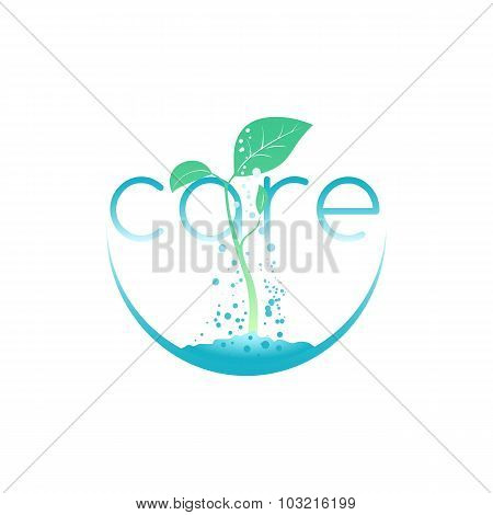 Caring For Seedlings, Illustration For Agriculture Company Or Environment Organization