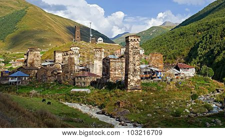 Watchtowers In Villages Being In Georgia
