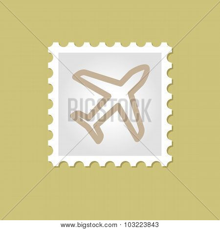 Airplane vector stamp