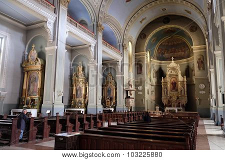 ZAGREB, CROATIA - MAY 28: Basilica of the Sacred Heart of Jesus in Zagreb, Croatia on May 28, 2015