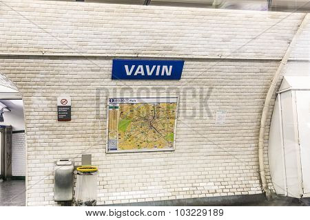 Subway Station  Vavin In Paris