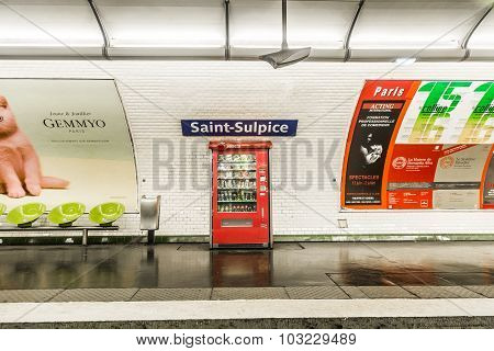 Subway Station  Saint-sulpice In Paris, France