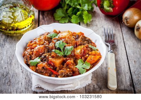 Vegetable Ragout (ratatouille) Paprika, Eggplant And Tomato