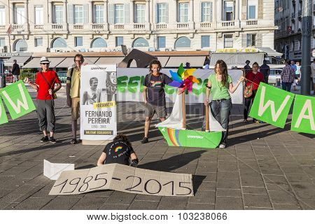 Greenpeace Organisation Protests Against Murder Of Fernando Pereira