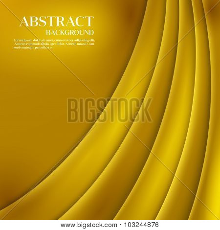 Gold vector Template Abstract background with curved lines