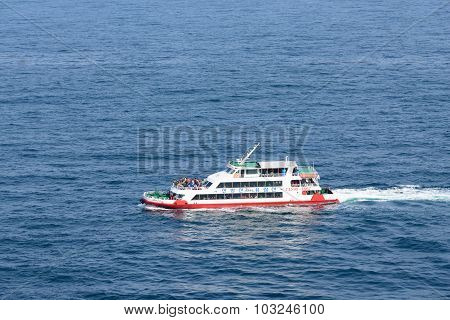 Jeju-do, Korea - April 11, 2015: Sanbangsan Cruise Ship