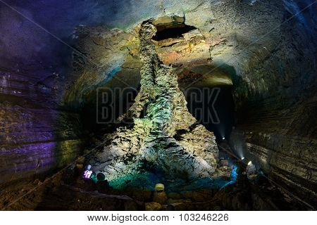 Jeju-do, Korea - April 14, 2015: Lava Column In Manjanggul Cave