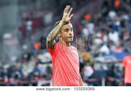 Rafinha Before The Beginning Of The Uefa Champions League Game Between Bayern And Olympiacos, In Ath