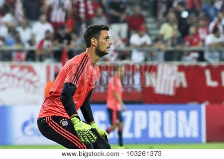 Goalkeeper Sven Ulreich During The Uefa Champions League Game Between Olympiacos And Bayern, In Athe