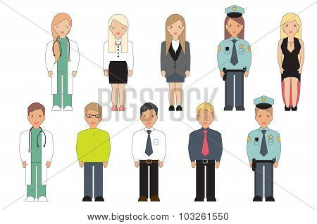 Vector Illustration of Professions.