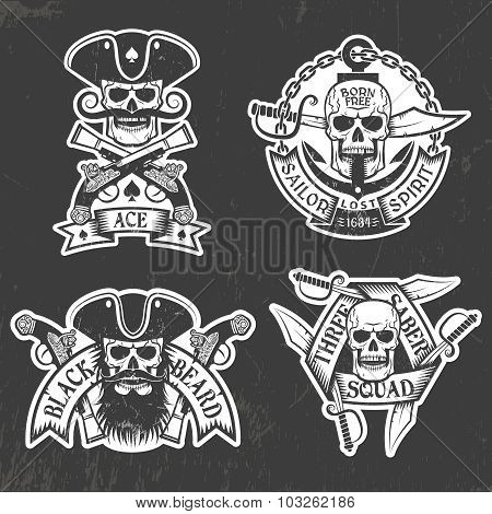 Pirate skull stickers