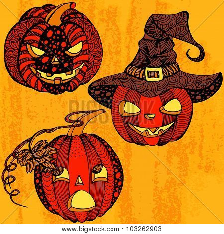 Halloween set pumpkin