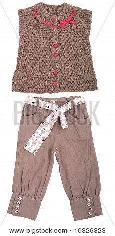 Pantaloni bambino beige con cintura