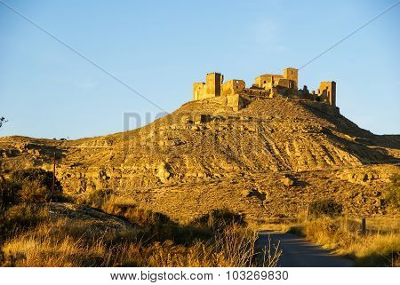 Ruins Of A Castle At Montearagon, Huesca, Aragon, Spain