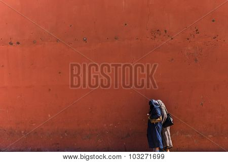 Marrakesh Morocco - Circa September 2015 - arabic people in morocco
