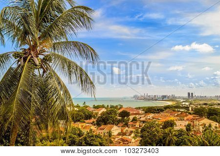 Recife And Olinda Cityscape Landscape With Ocean And Sky