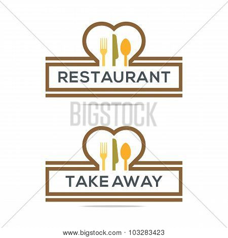 Logo kitchen set utensils restaurant