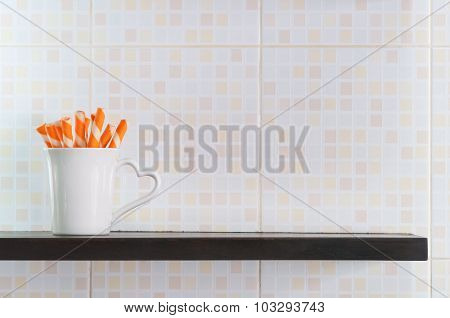 Wafer Rolls in cup.