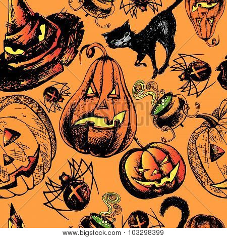 Halloween seamless pattern