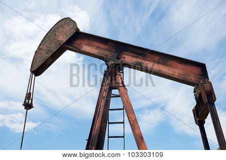 Oil well in Ayoluengo de la Lora, Burgo Province, Castilla Leon, Spain.