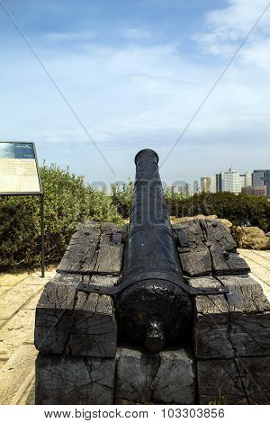 Napoleon`s Gunnery In Old Jaffa. Israel.