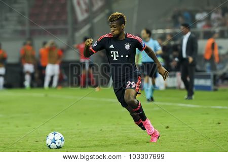 Kingsley Coman During The Uefa Champions League Game Between Olympiacos And Bayern, In Athens, Greec
