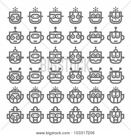 Logo symbol robot silver head