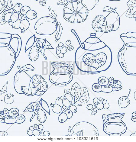 Autumn Tea seamless vector pattern