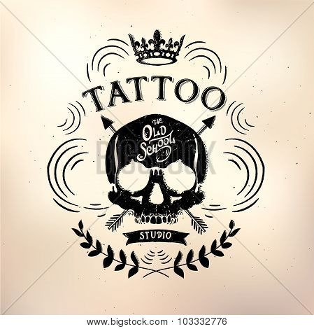 Tattoo old school studio skull