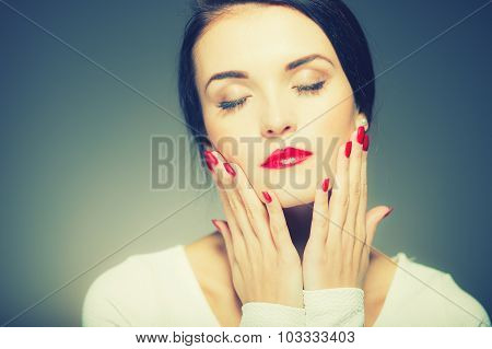 Beauty Portrait Retro Looking Colors
