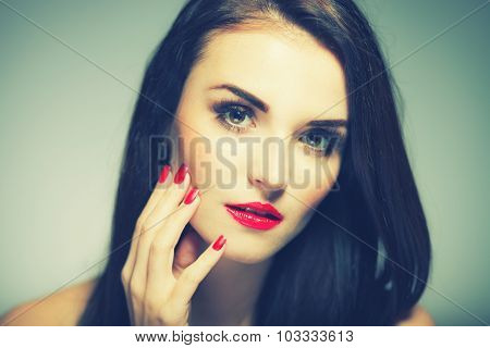 Beauty Portrait Retro Looking Colors